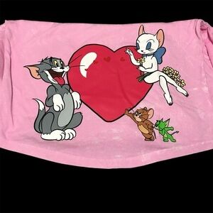 Pink Long Sleeve Tee with Tom and Jerry.
